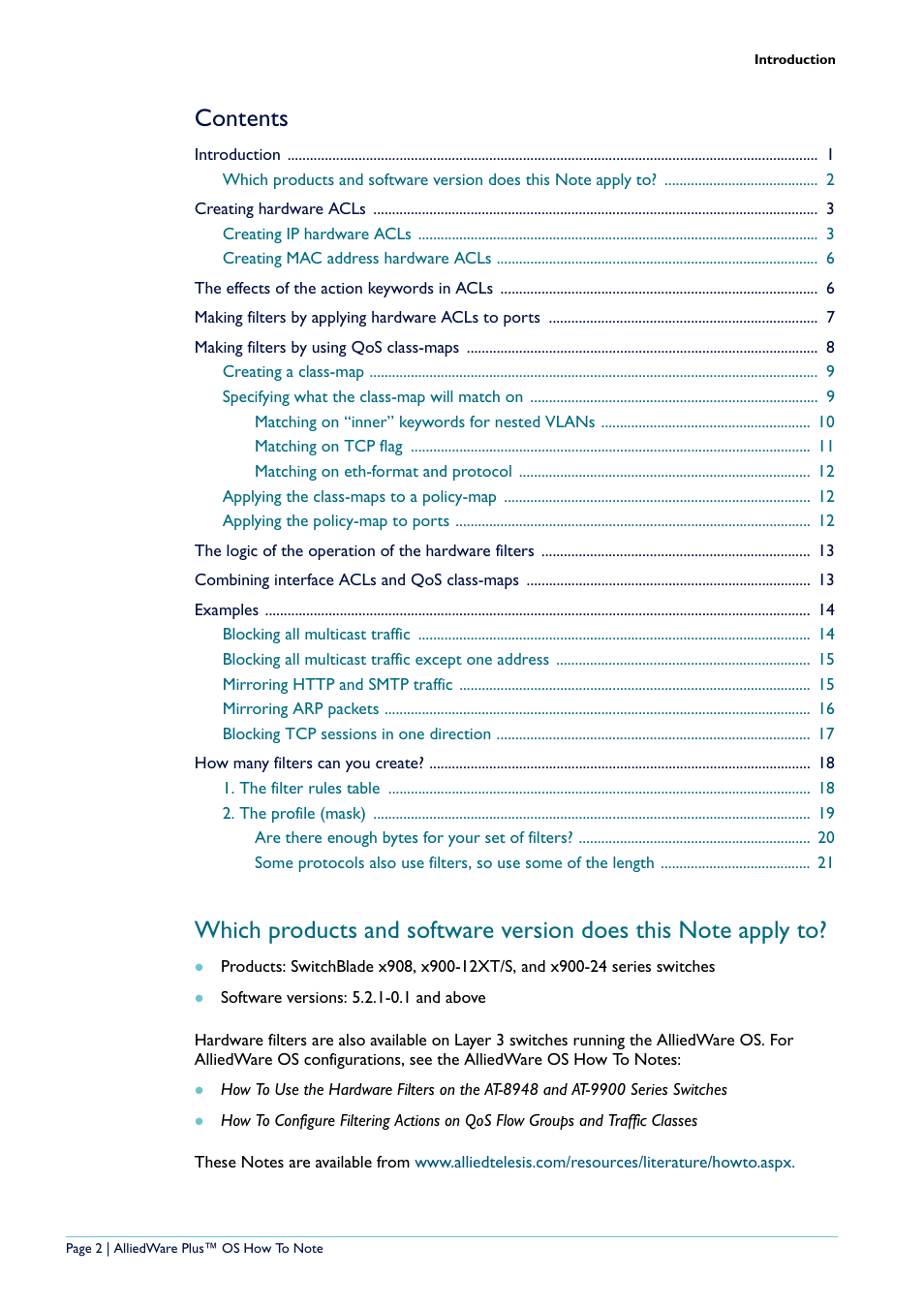 Allied Telesis x908 User Manual | Page 2 / 21