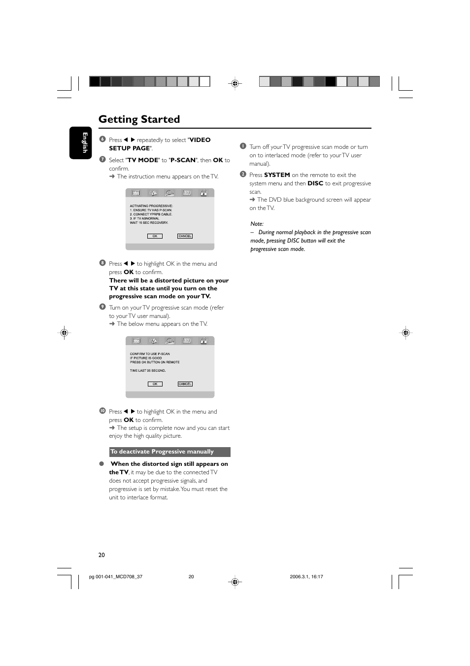 Getting started | Philips MCD708-37 User Manual | Page 20 / 41
