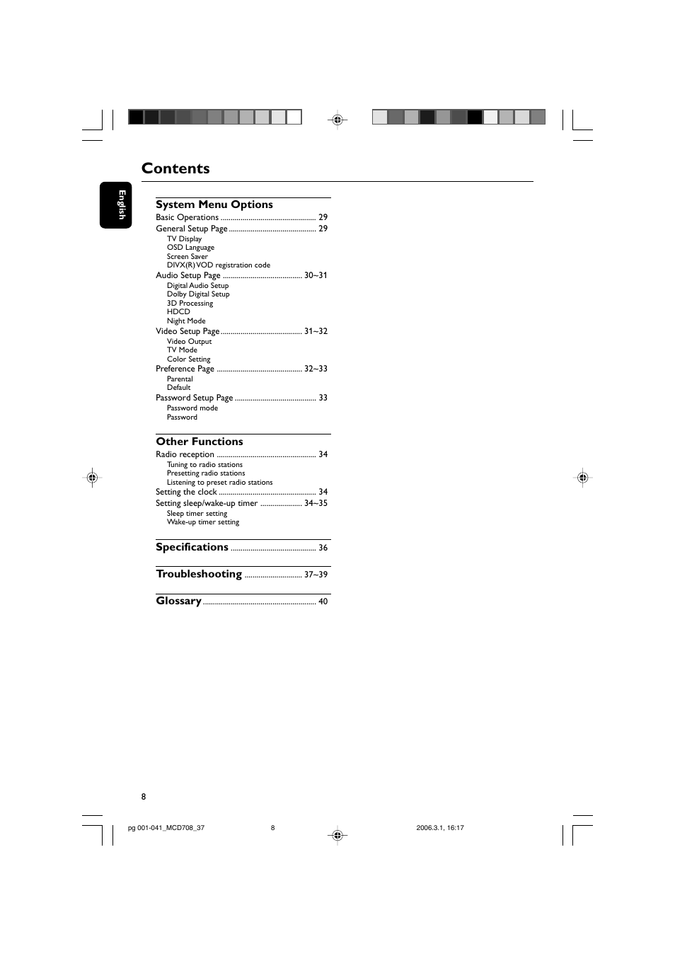 Philips MCD708-37 User Manual | Page 8 / 41