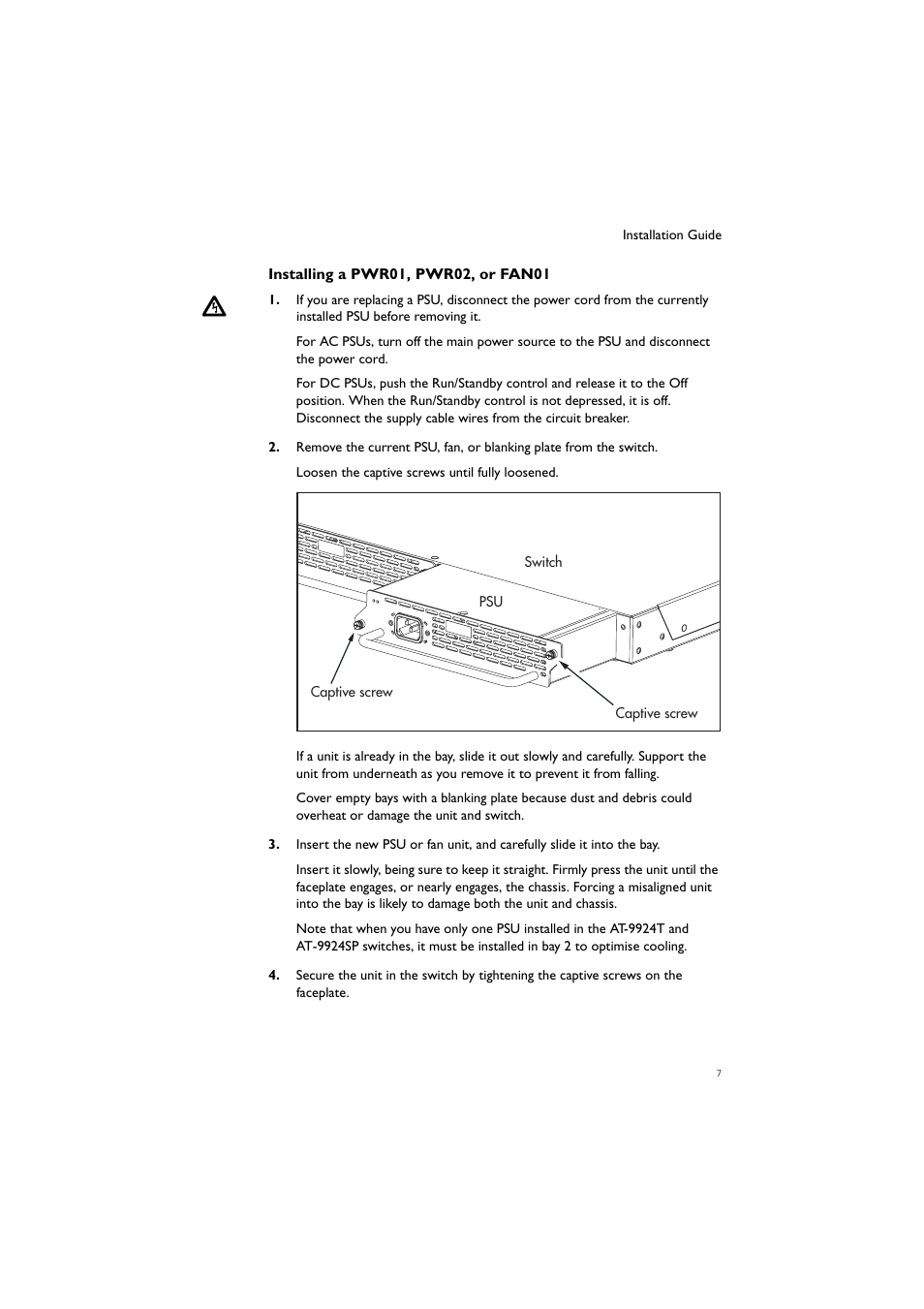 Allied Telesis AT-PWR02 User Manual | Page 8 / 21