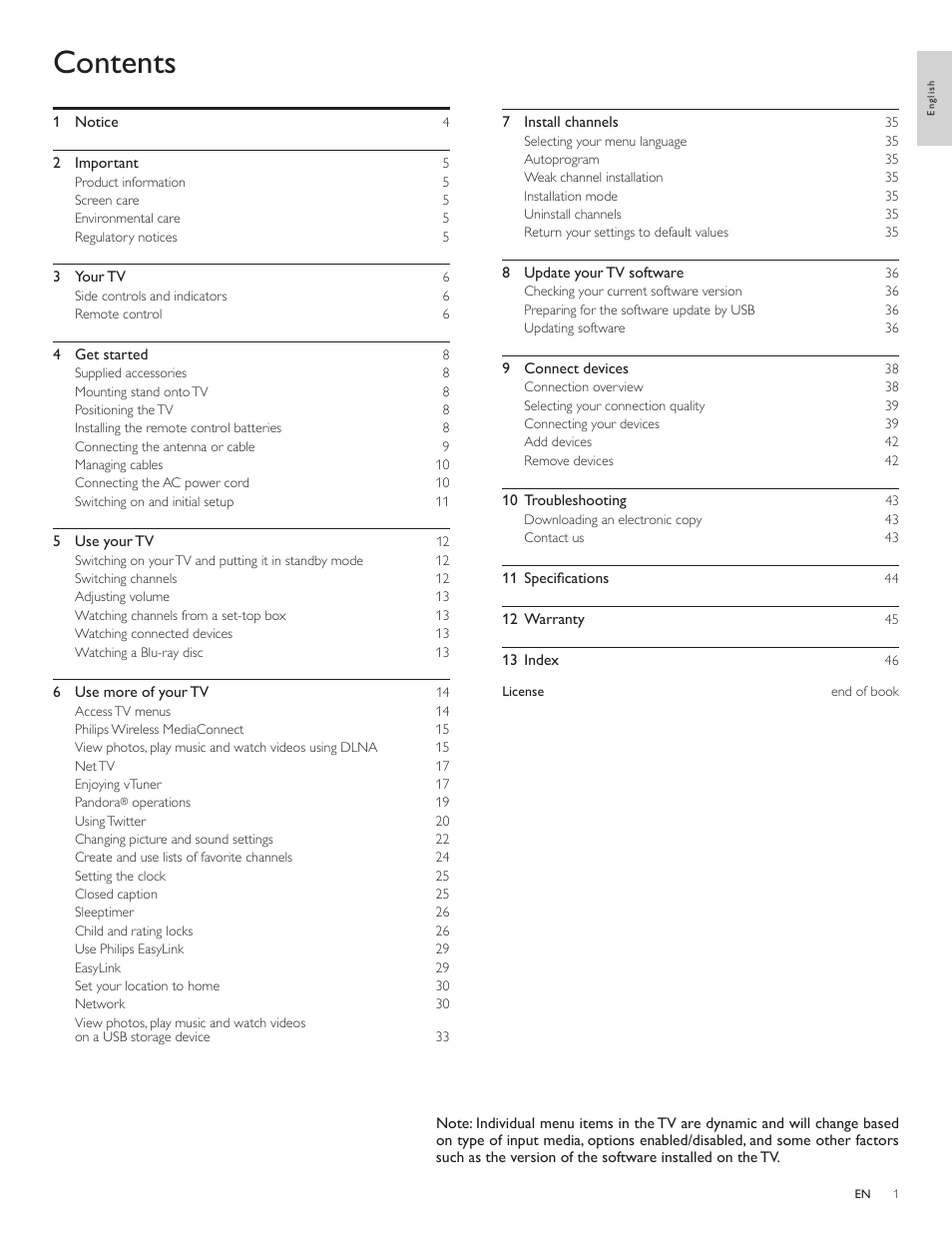 Philips 3000 series LCD TV 55PFL3907 55" class-po User Manual | Page 2 / 54