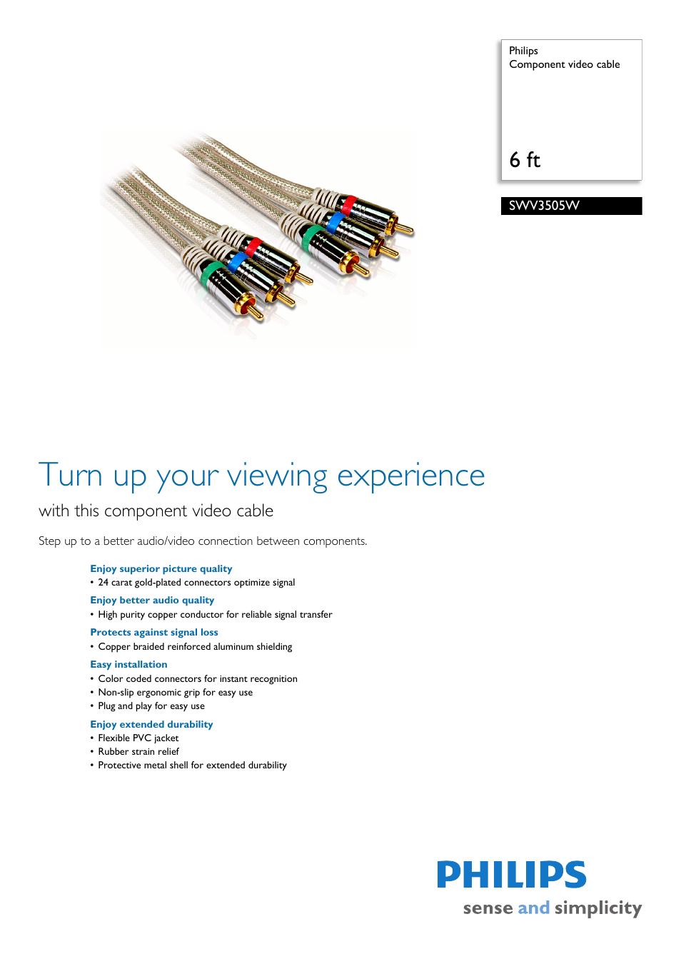 Philips SWV3505W-17 User Manual | 2 pages