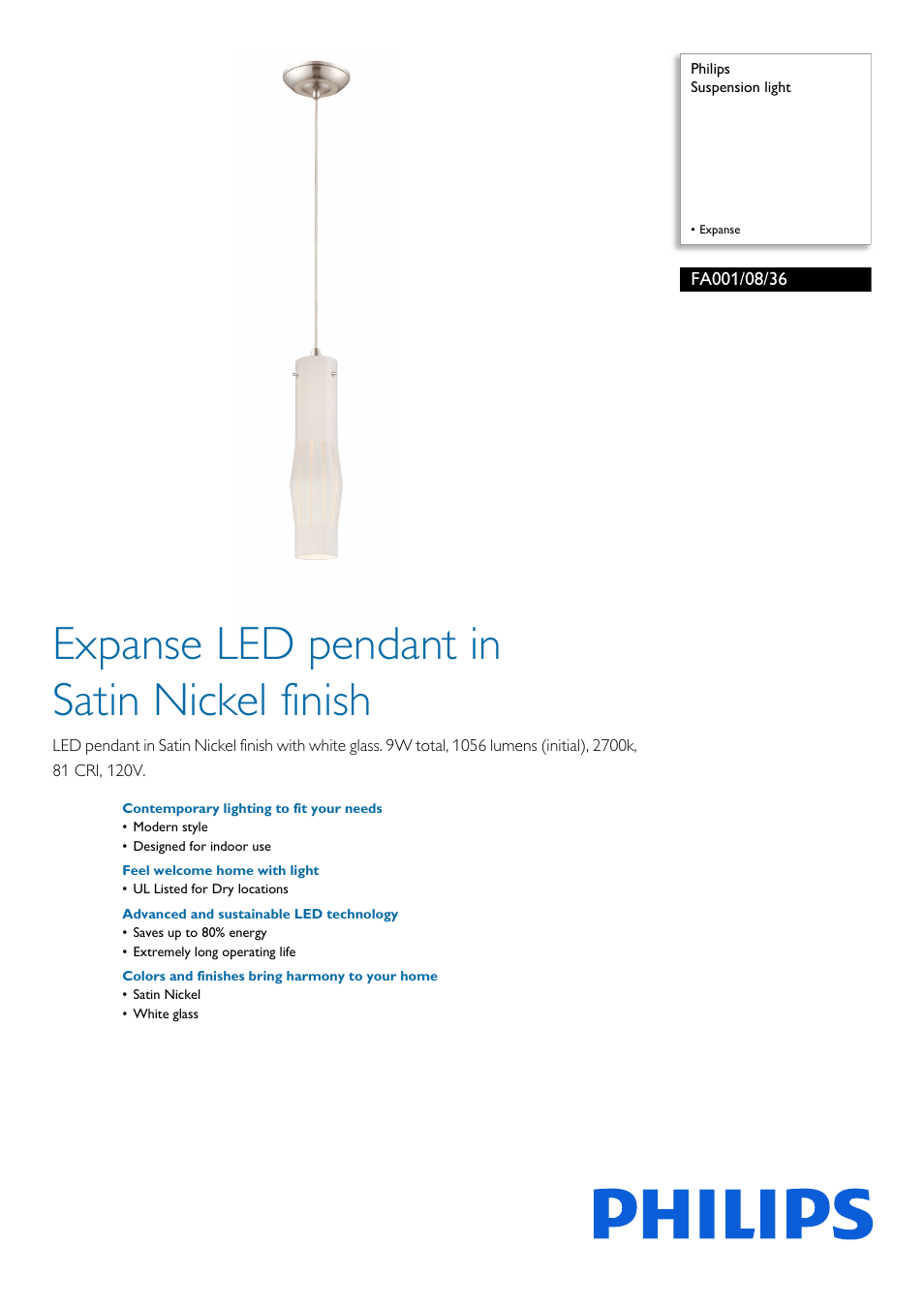 Philips FA0010836 User Manual | 2 pages