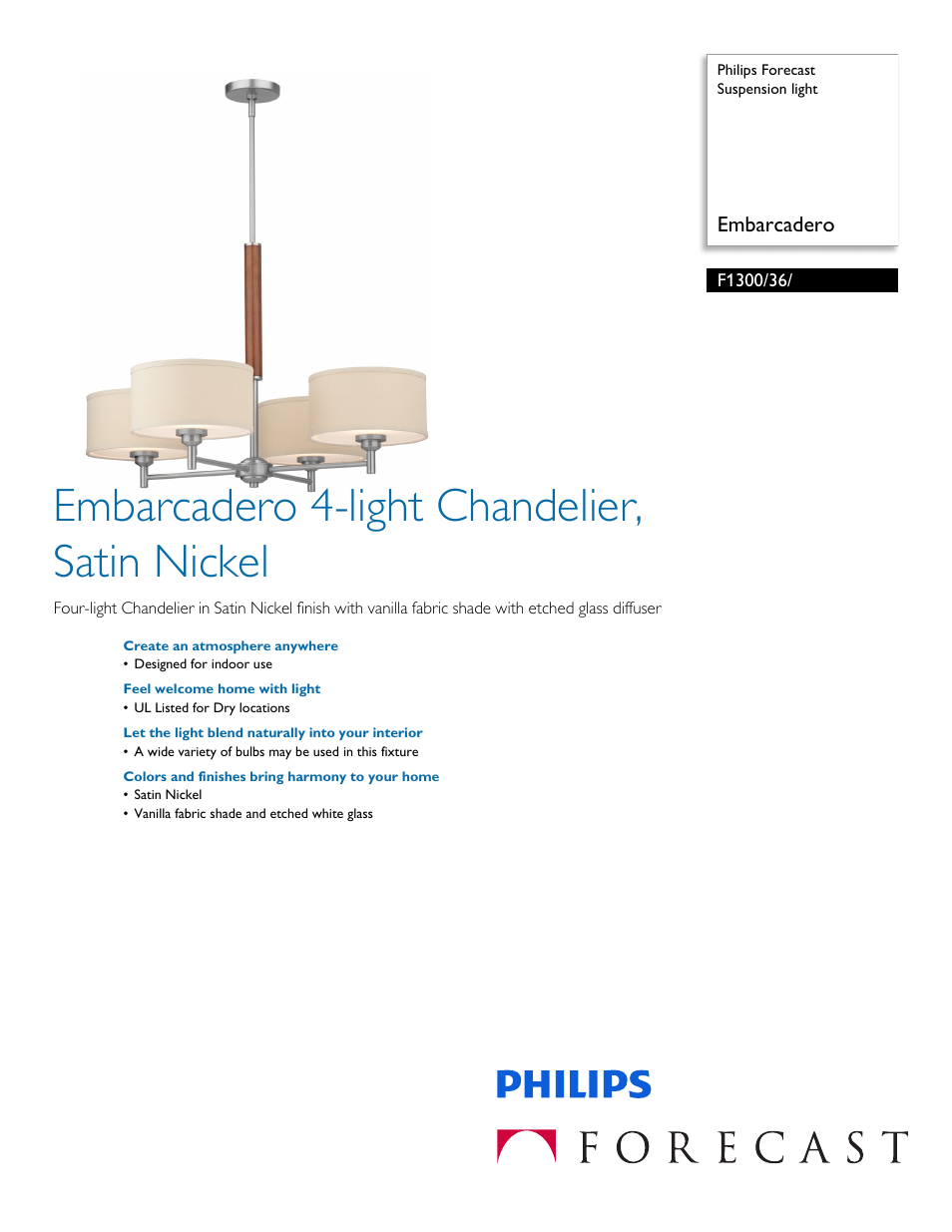 Philips F130036 User Manual | 2 pages