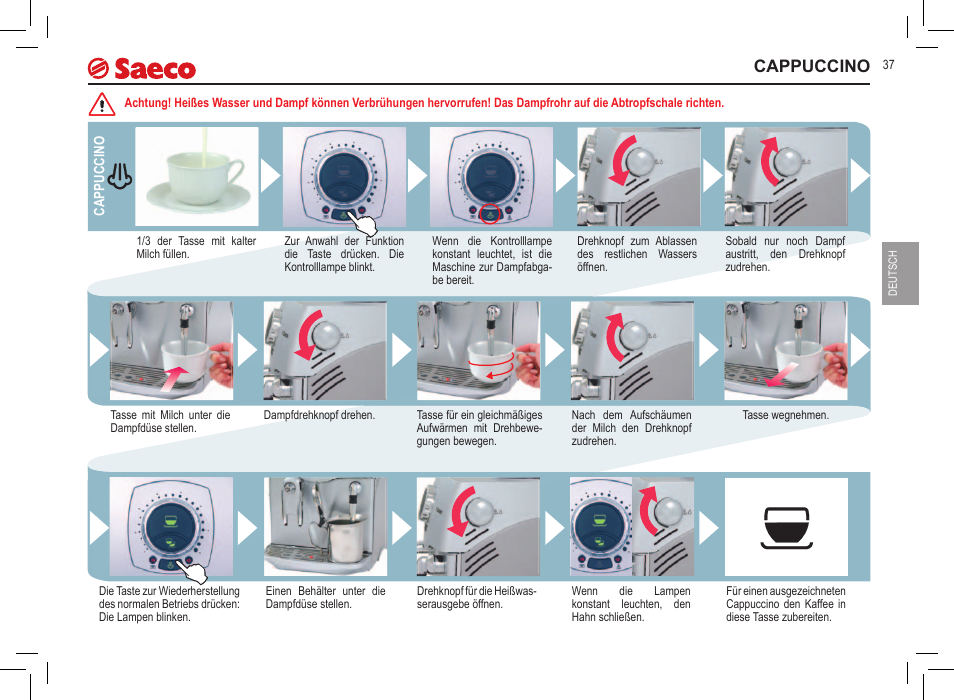 Cappuccino | Philips 10000032 User Manual | Page 37 / 100