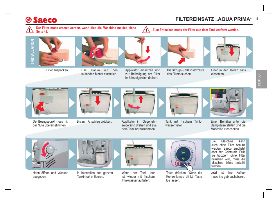 Filtereinsatz „aqua prima | Philips 10000032 User Manual | Page 41 / 100