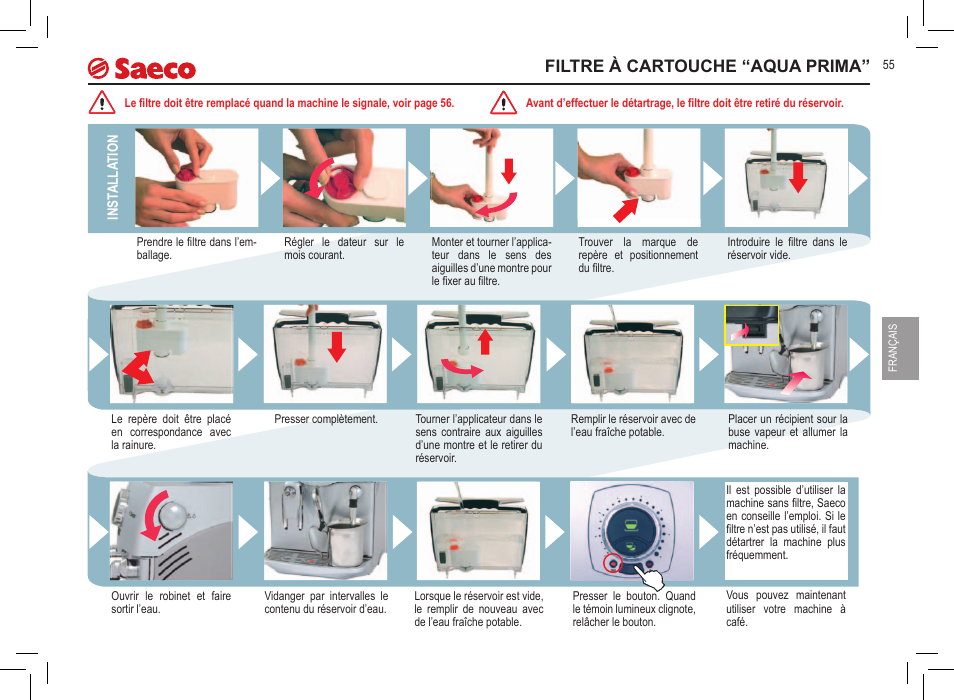 Filtre à cartouche “aqua prima | Philips 10000032 User Manual | Page 55 / 100