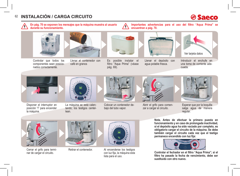 Instalación / carga circuito | Philips 10000032 User Manual | Page 62 / 100