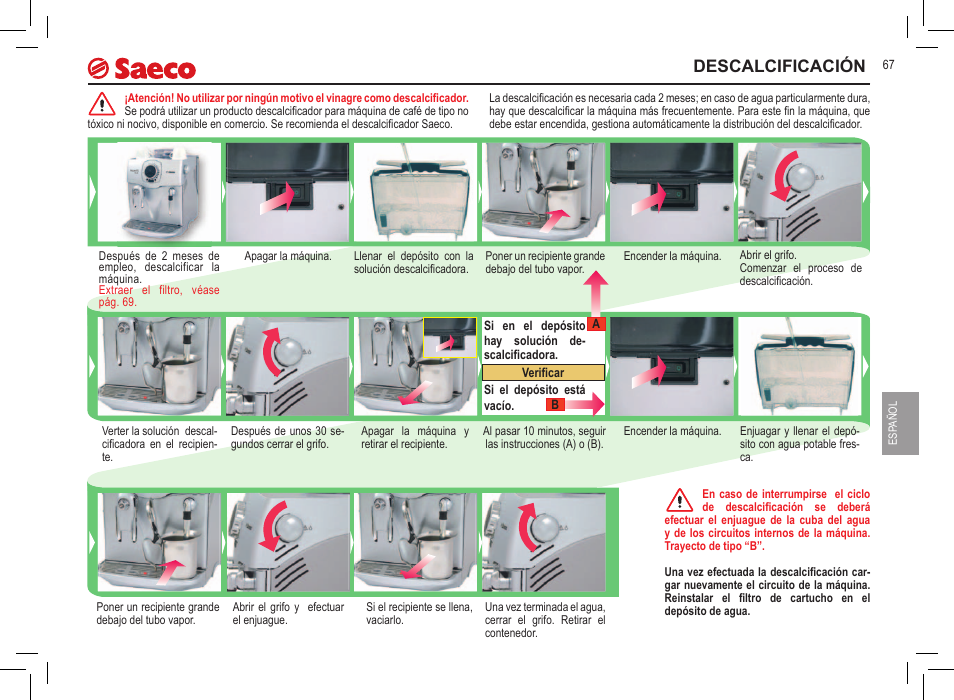 Descalcificación | Philips 10000032 User Manual | Page 67 / 100