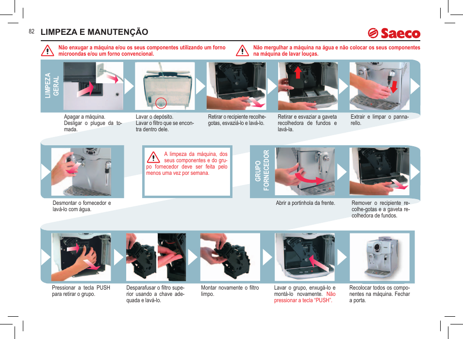 Limpeza e manutenção | Philips 10000032 User Manual | Page 82 / 100