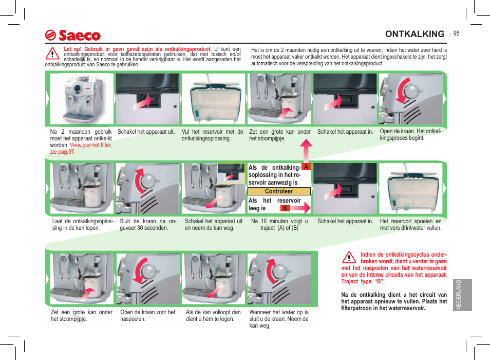 Ontkalking | Philips 10000032 User Manual | Page 95 / 100