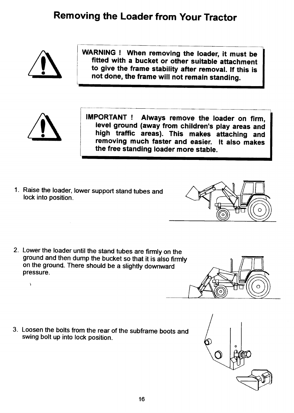 Removing the loader from your tractor | Allied Telesis S795 TSL User Manual | Page 18 / 36