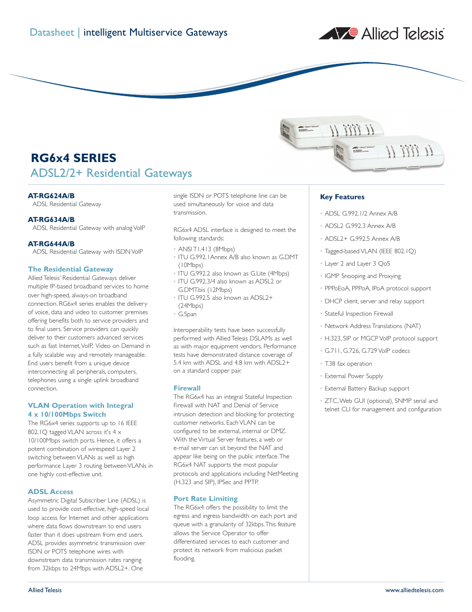 Allied Telesis RG6x4 Series User Manual | 3 pages