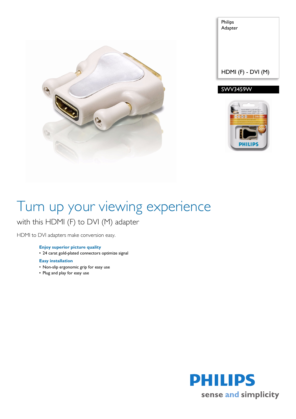 Philips SWV3459W-27 User Manual | 2 pages