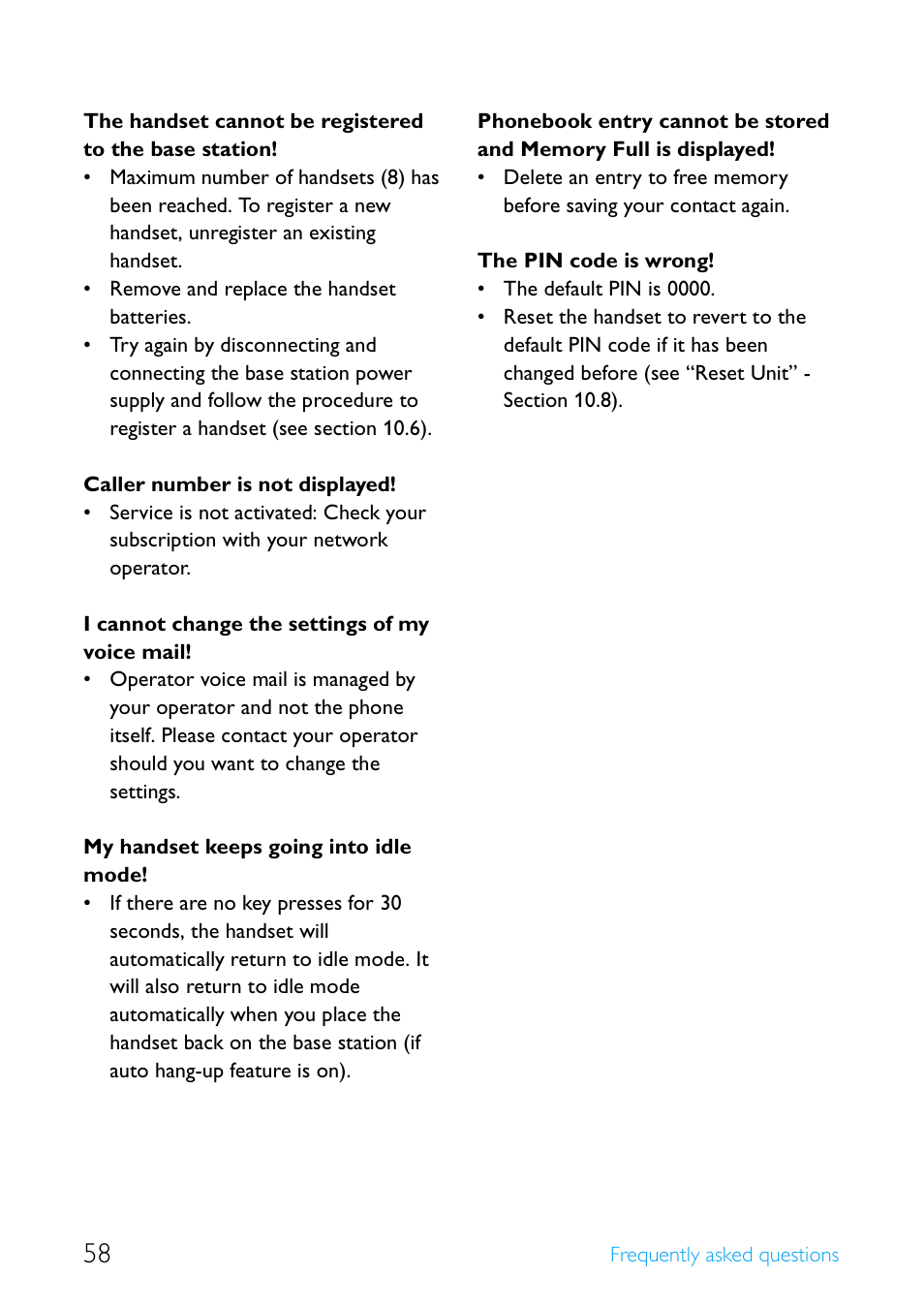 Philips Cordless telephone SE4502B User Manual | Page 60 / 65