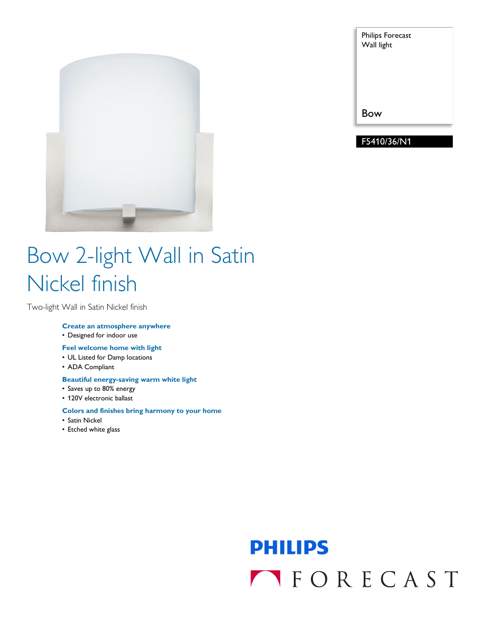 Philips F541036N1 User Manual | 2 pages