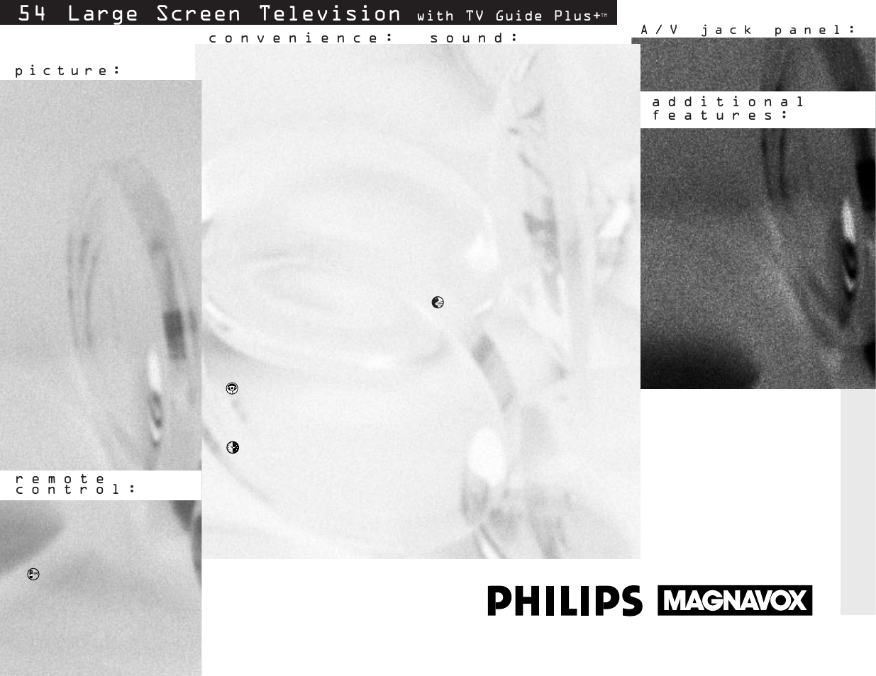 Mx5471c, 54 " large screen television, With tv guide plus | Philips MX5471 User Manual | Page 2 / 2