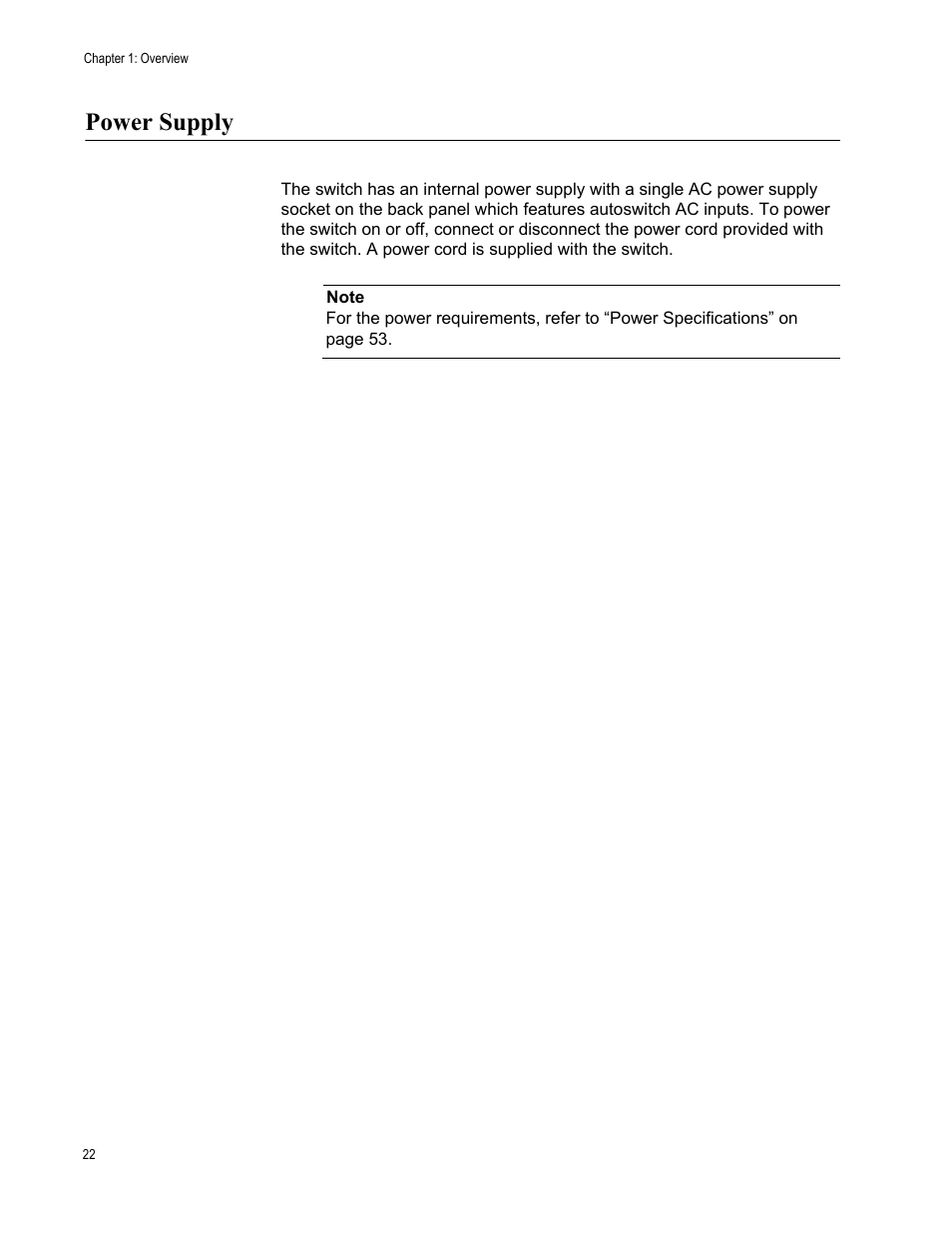 Power supply | Allied Telesis AT 8000/8POE User Manual | Page 22 / 56