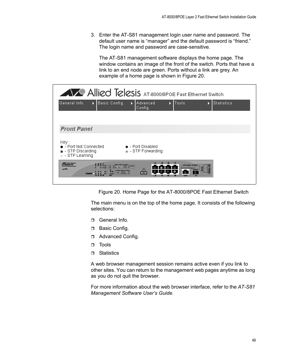 Allied Telesis AT 8000/8POE User Manual | Page 49 / 56