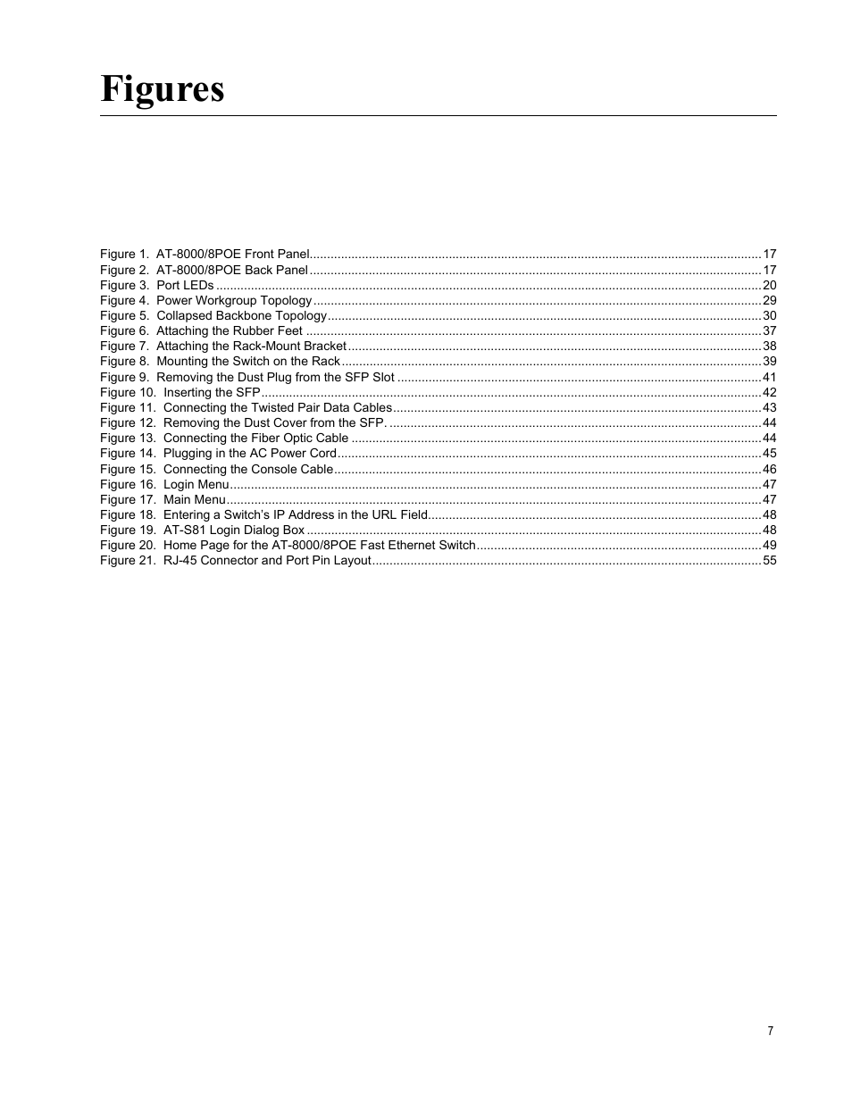 Figures | Allied Telesis AT 8000/8POE User Manual | Page 7 / 56