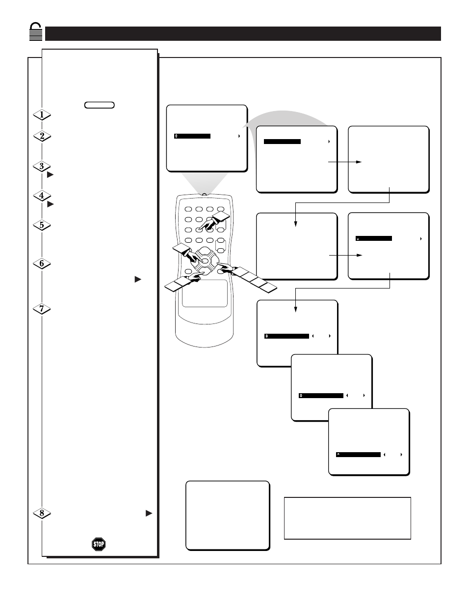 Etting the, Mart, Locking | Ptions | Philips PR1306C User Manual | Page 20 / 28