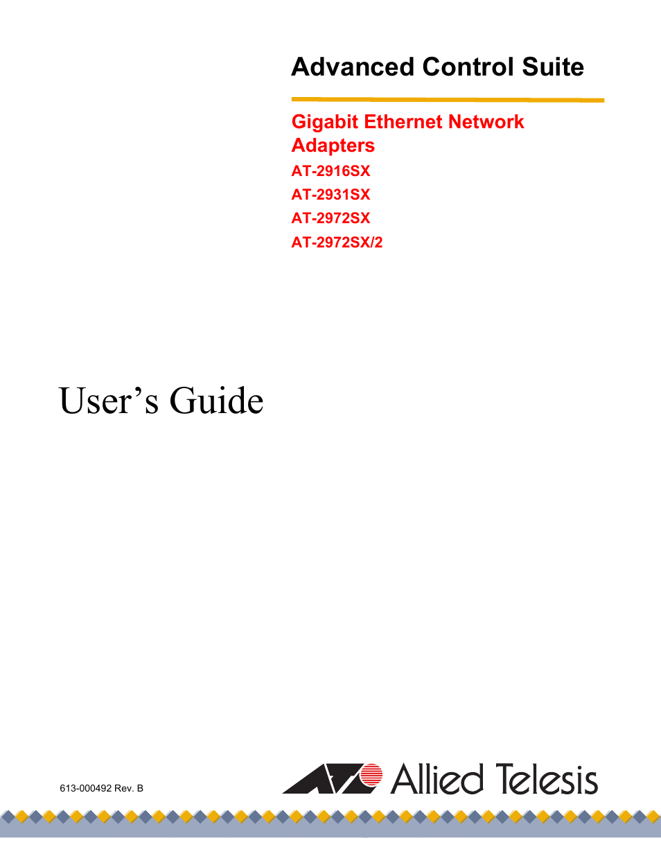 Allied Telesis AT-2916SX User Manual | 74 pages