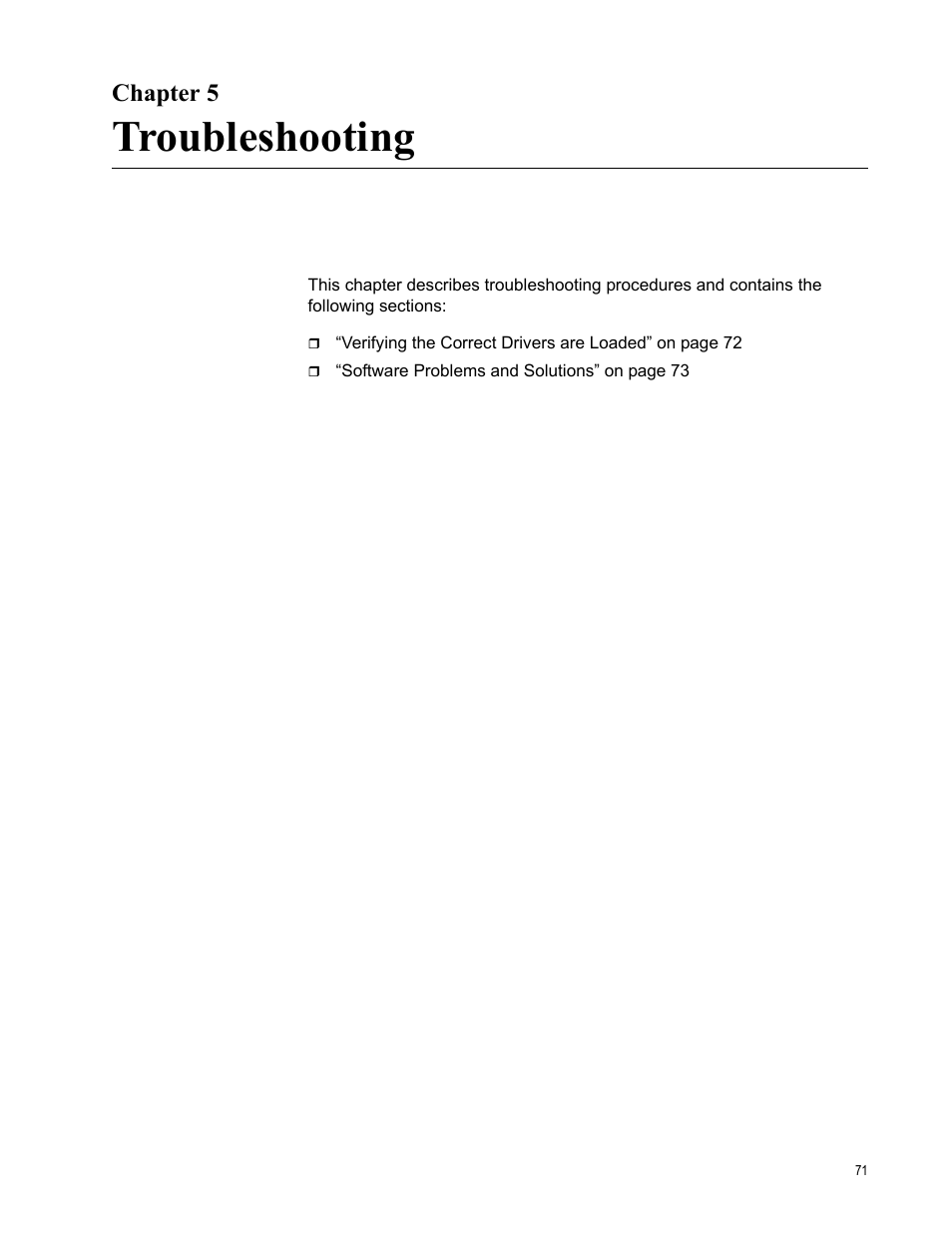 Chapter 5, Troubleshooting | Allied Telesis AT-2916SX User Manual | Page 71 / 74