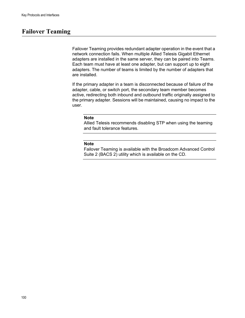 Failover teaming | Allied Telesis AT-2931SX User Manual | Page 100 / 136