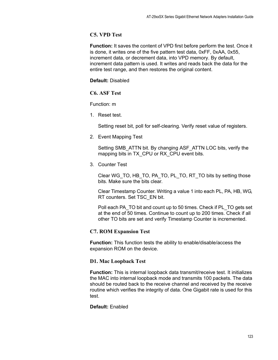 Reset test | Allied Telesis AT-2931SX User Manual | Page 123 / 136