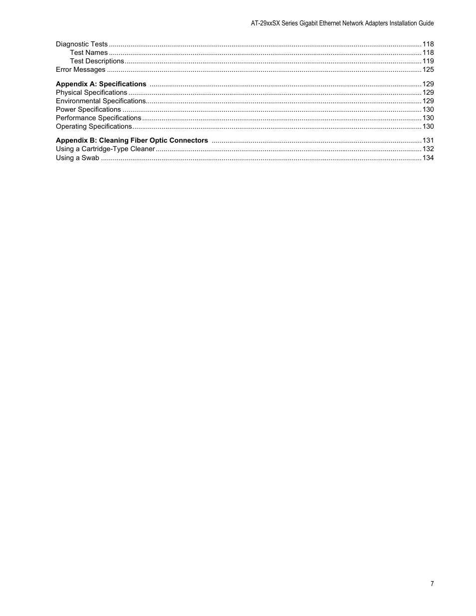 Appendix a, Appendix b | Allied Telesis AT-2931SX User Manual | Page 7 / 136
