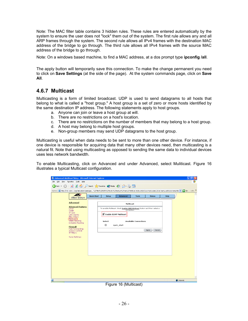 Multicast, 7 multicast | Allied Telesis AT-AR236E User Manual | Page 26 / 36