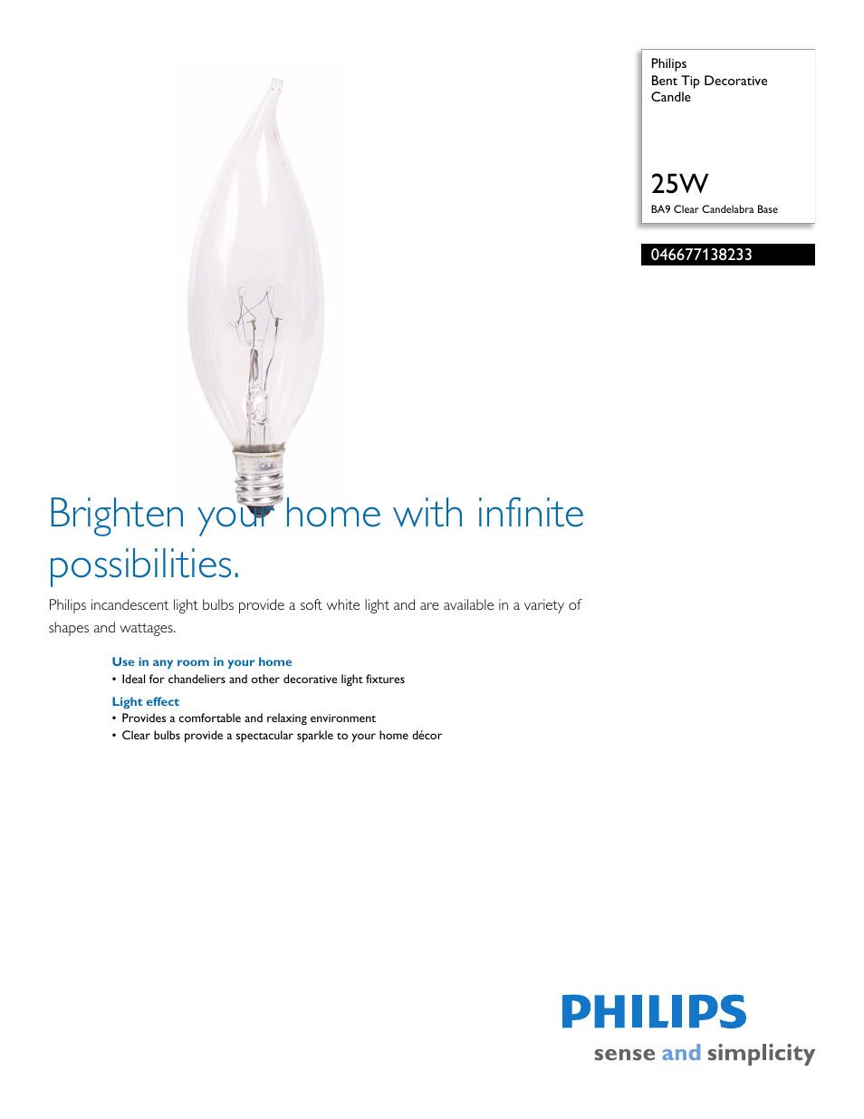 Philips 046677138233 User Manual | 2 pages