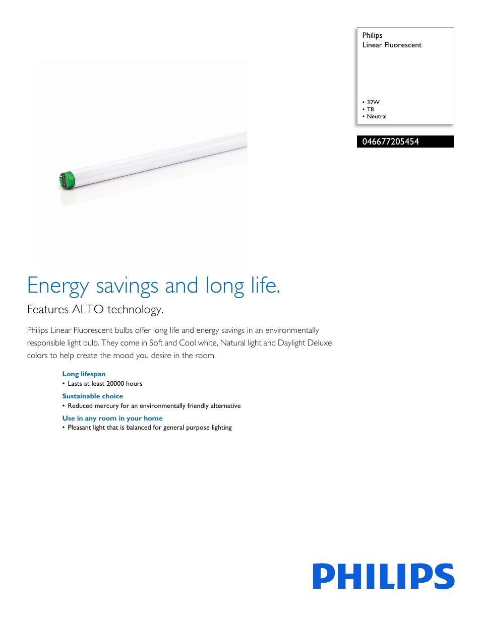 Philips 046677205454 User Manual | 2 pages