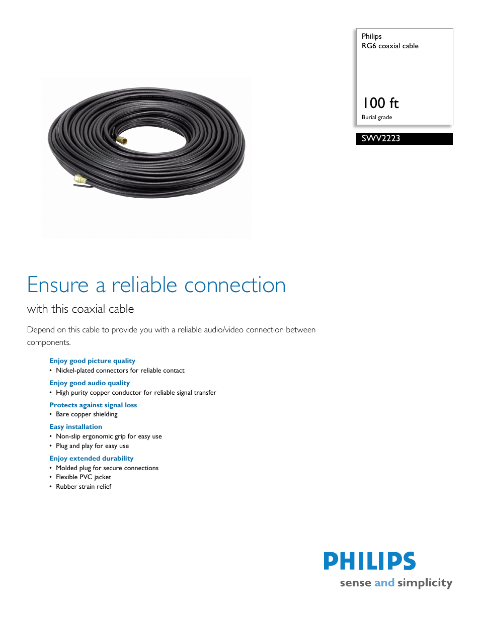 Philips SWV2223-17 User Manual | 2 pages