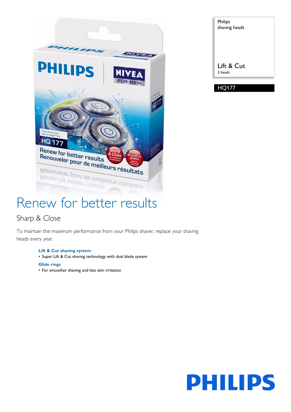 Philips HQ177-42 User Manual | 2 pages