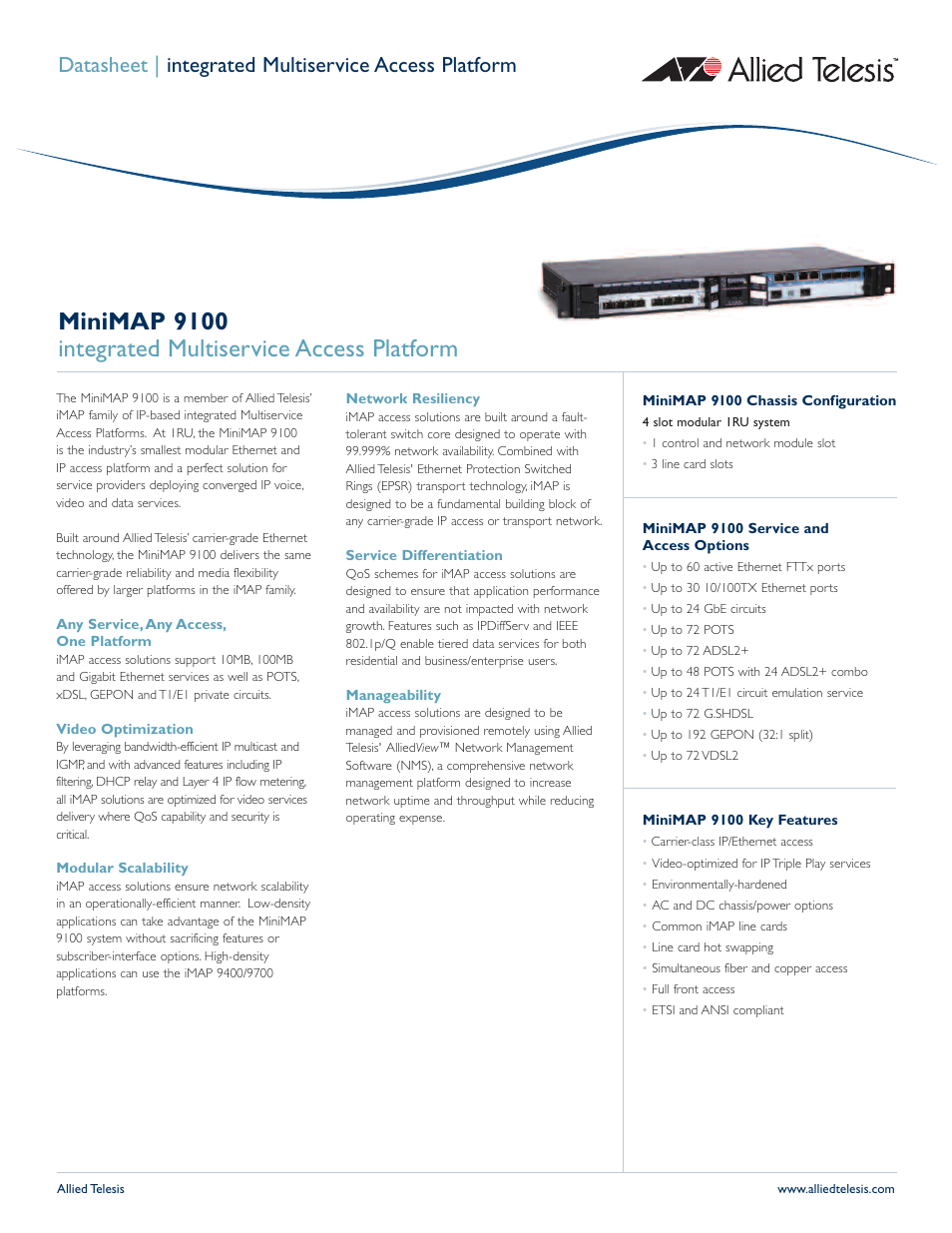 Allied Telesis MiniMAP 9100 User Manual | 2 pages