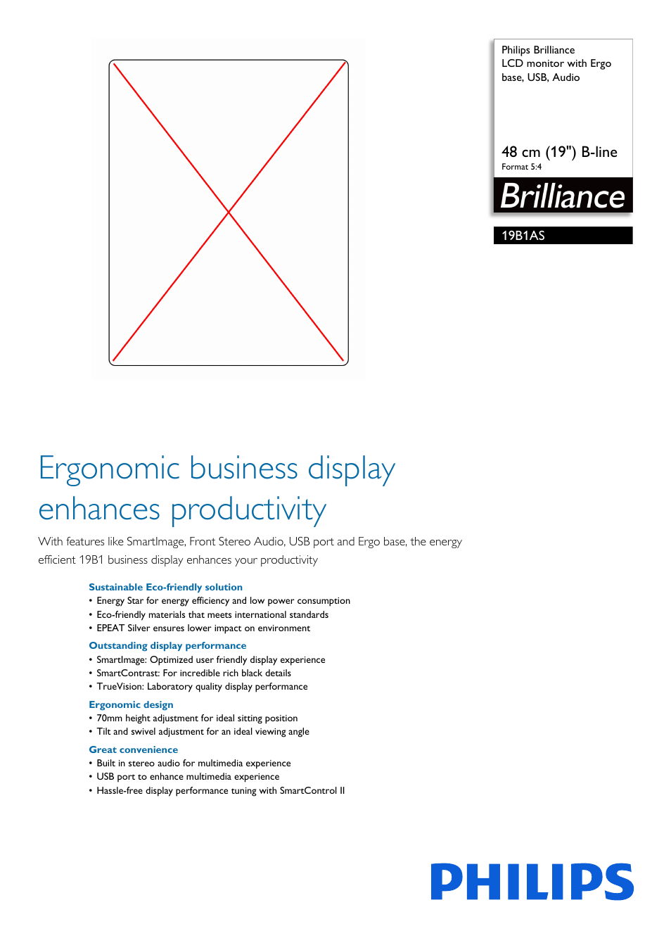 Philips 19B1AS-00 User Manual | 3 pages