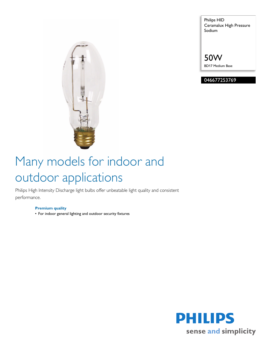 Philips 046677253769 User Manual | 2 pages