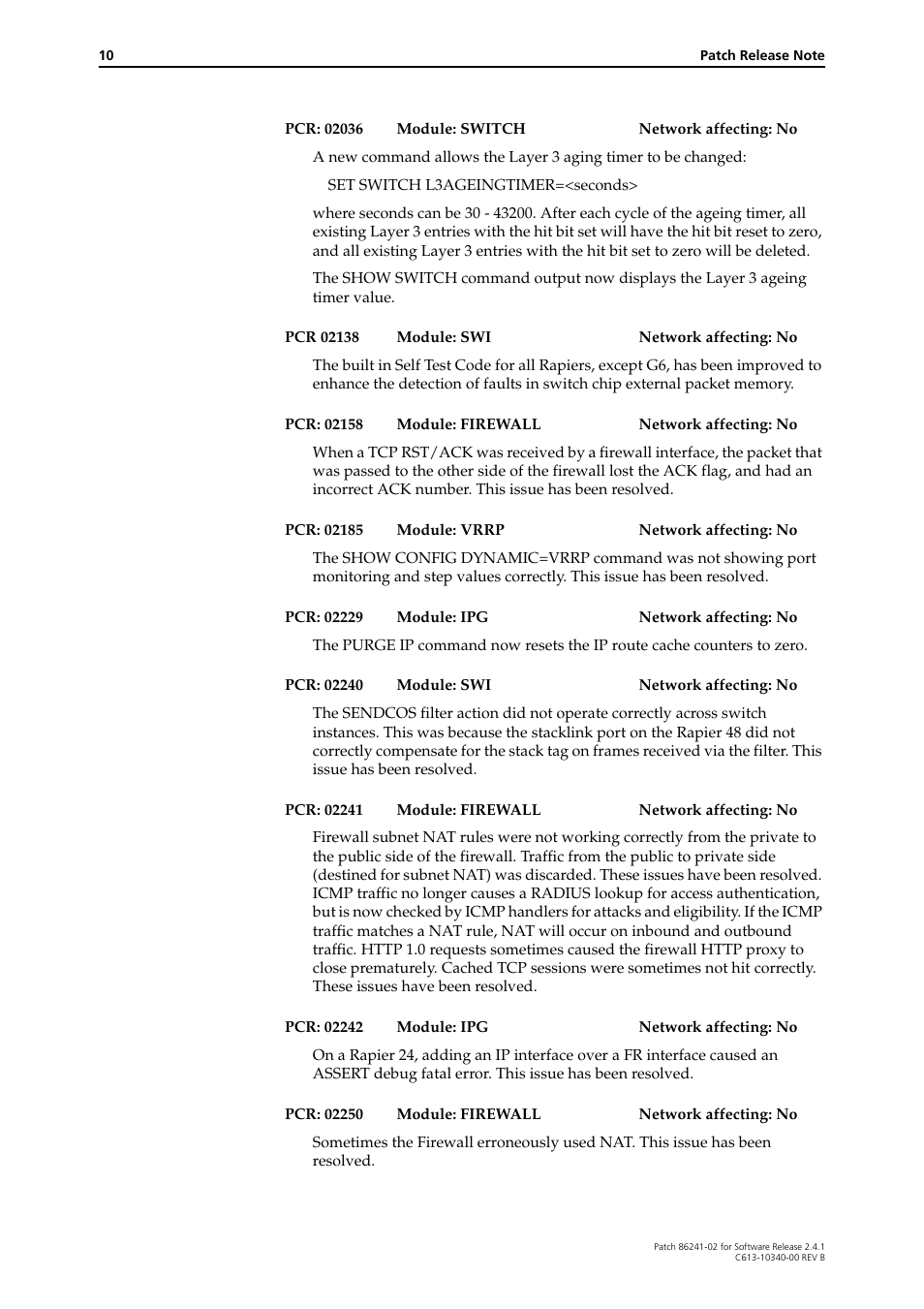 Allied Telesis 86241-02 User Manual | Page 10 / 12