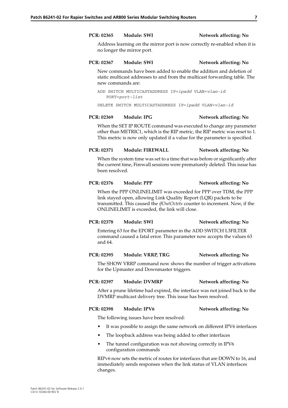 Allied Telesis 86241-02 User Manual | Page 7 / 12