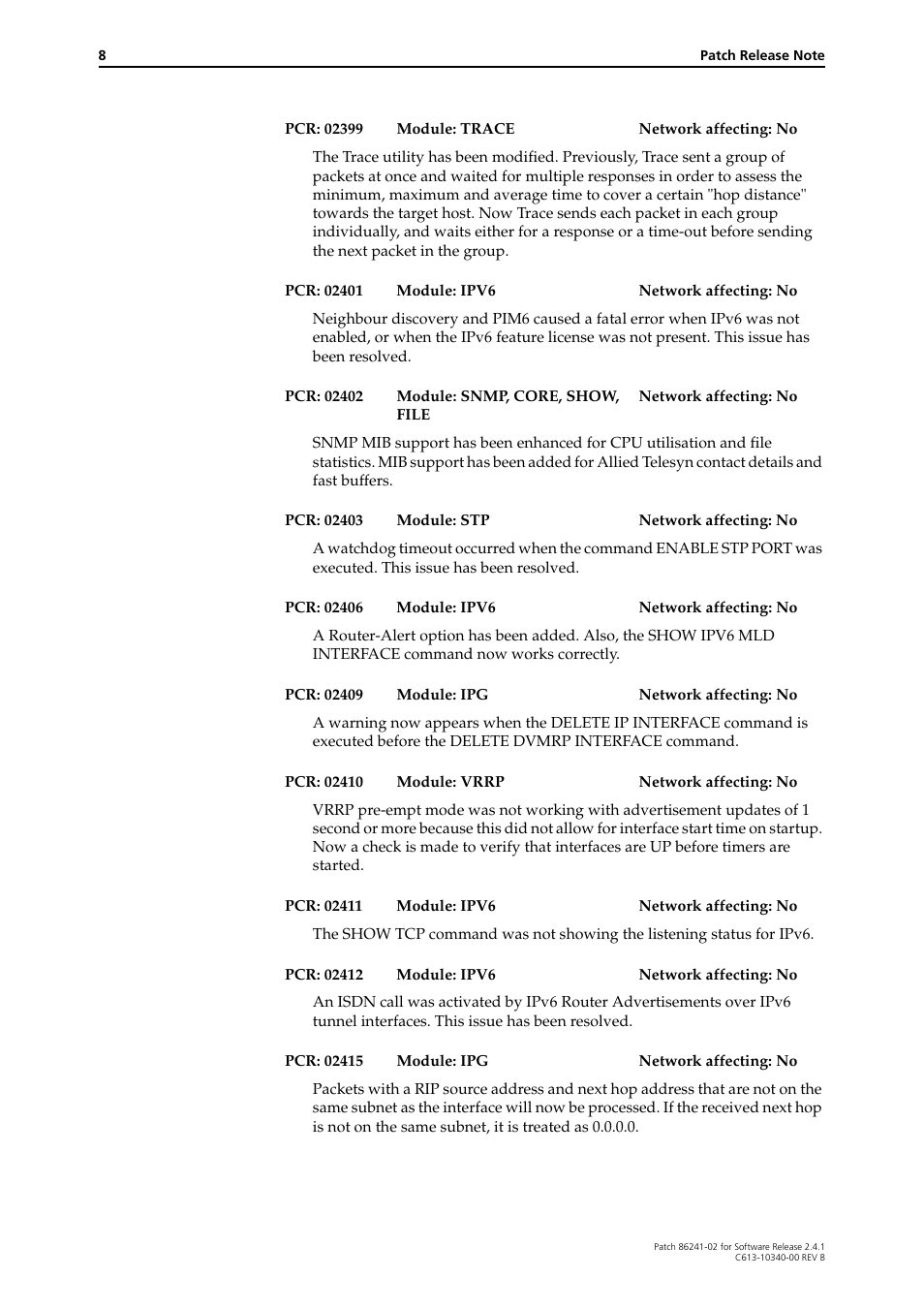 Allied Telesis 86241-02 User Manual | Page 8 / 12