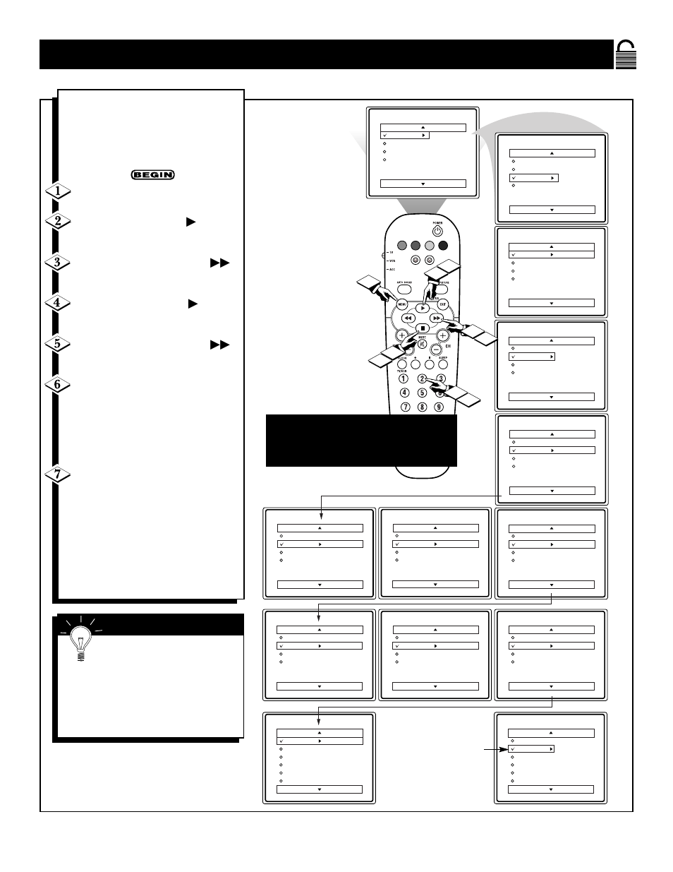 Etting up the, Ccess | Philips 27RF50S User Manual | Page 15 / 44