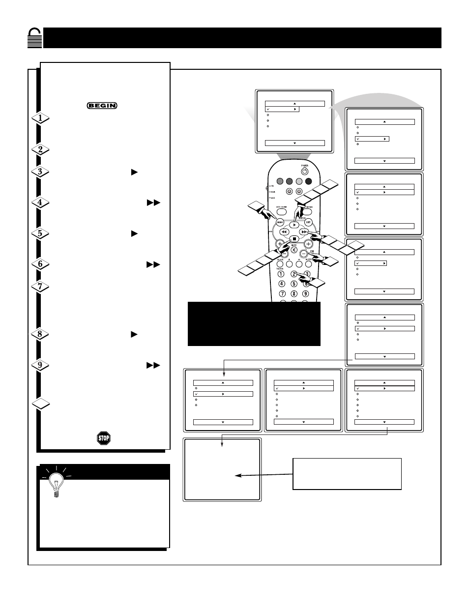 Ow to, Lock, Hannels | Philips 27RF50S User Manual | Page 16 / 44