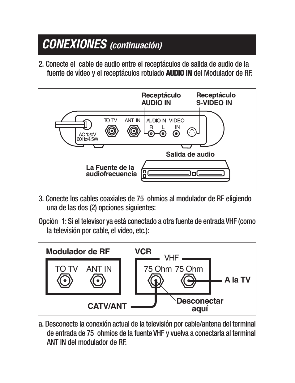 Conexiones, Continuación) | Philips US2-PH61159 User Manual | Page 11 / 21