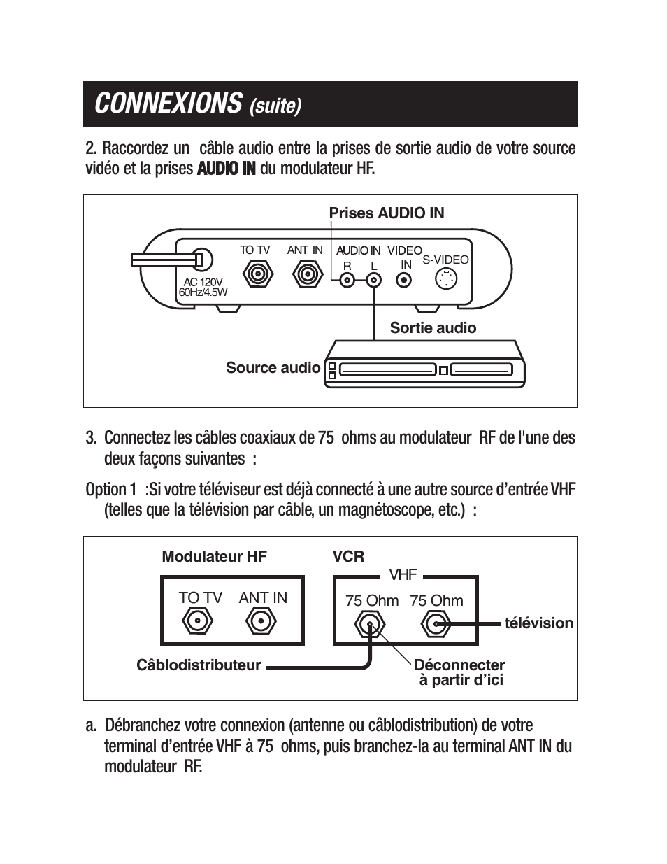 Connexions, Suite) | Philips US2-PH61159 User Manual | Page 18 / 21