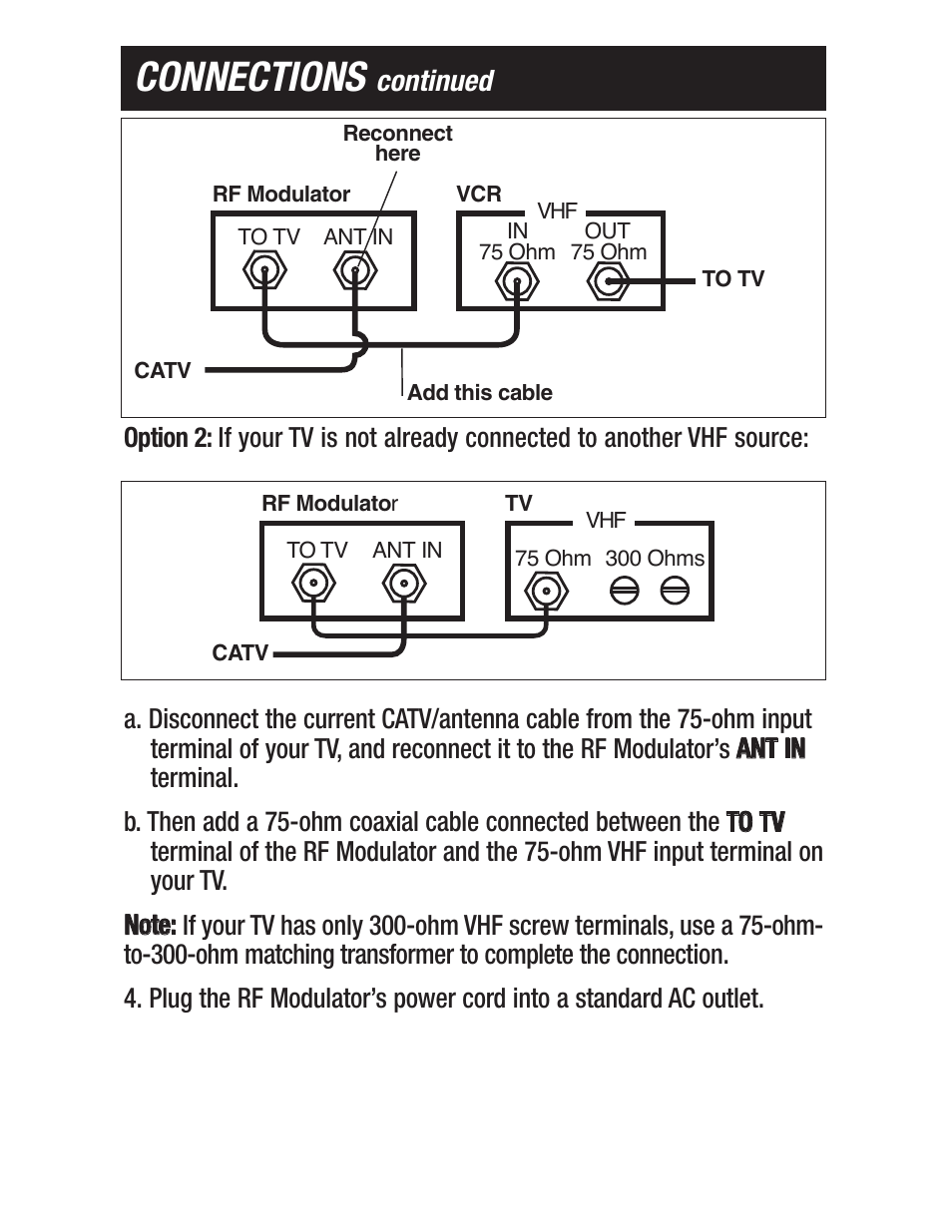 Connections, Continued | Philips US2-PH61159 User Manual | Page 5 / 21