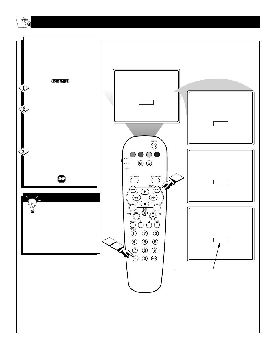 Ow to, Se the, Losed | Aption, Ontrol | Philips 24RF50S99 User Manual | Page 22 / 42
