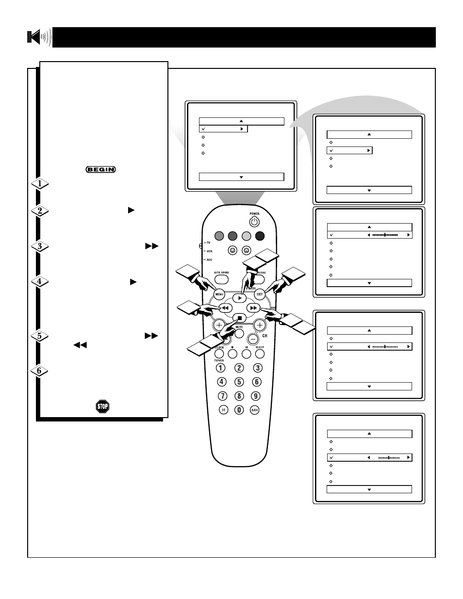 Ow to, Djust the, Reble | Alance, Ontrols | Philips 24RF50S99 User Manual | Page 8 / 42