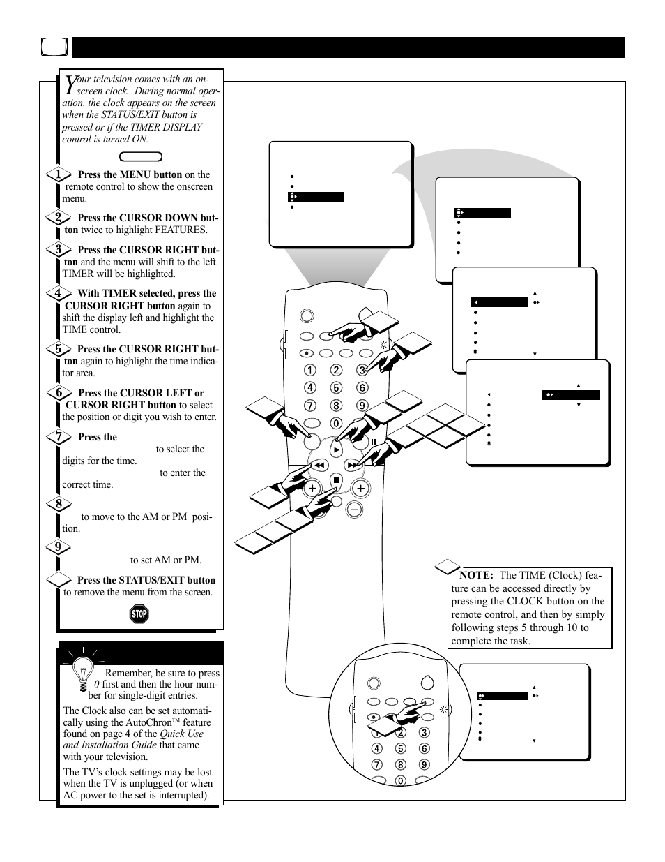 Imer, Etting the, Lock | Philips 27PT31B User Manual | Page 12 / 52