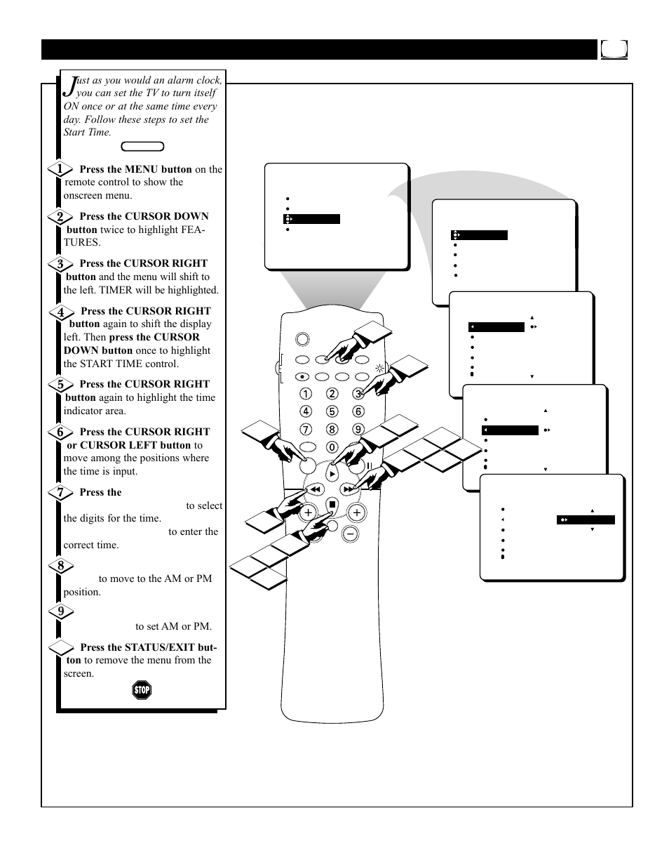 Imer, Etting the, Tart | Philips 27PT31B User Manual | Page 13 / 52